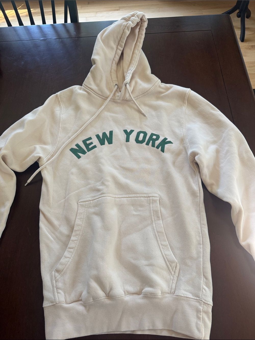 Cream "New York" Pullover Hoodie